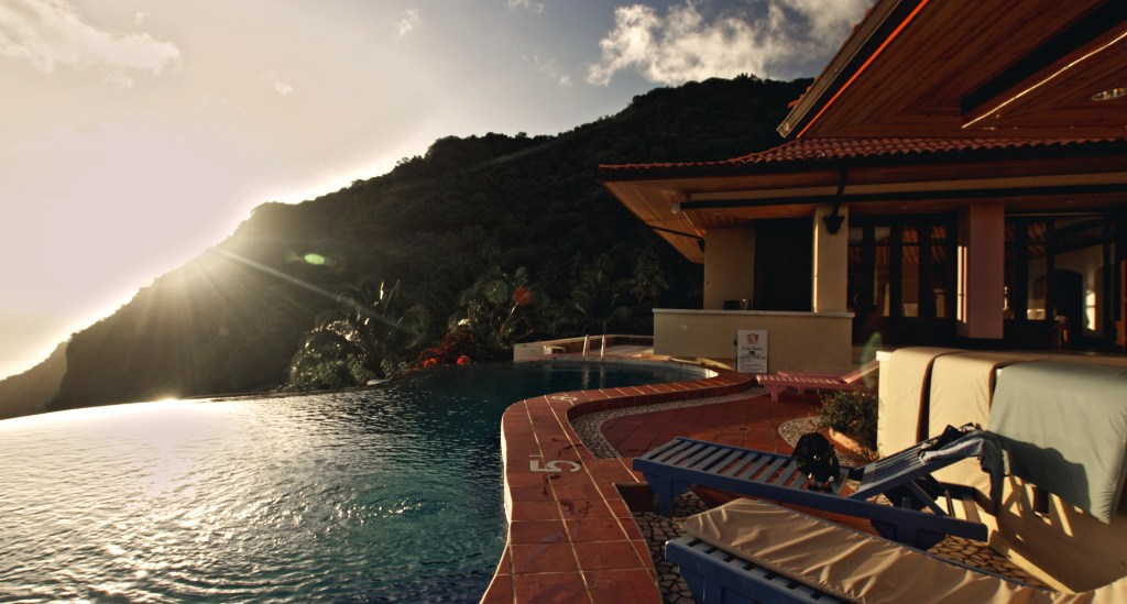 One of two pools located at La Haut. This one has much superior views than the other pool (which is located below Delice Restaurant and Bar). Very private-not once did I have to share the sunset with any of the other guests. Sigma 10mm, f/ 7.1, 1/160, ISO 100