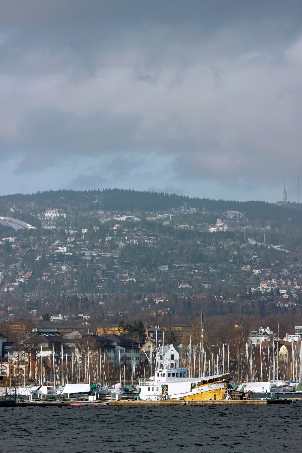 Oslo, Norway looking toward the Holmenkollen ski jump---utilized during the 1952 and 1994 olympics. Canon T3i