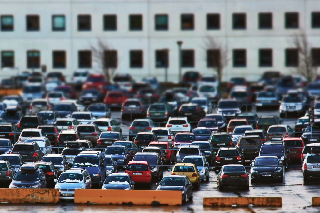 Cars outside of Trondheim, Norway. As seen while departing on our Norway in a Nutshell Hurtigruten cruise. Canon T3i.