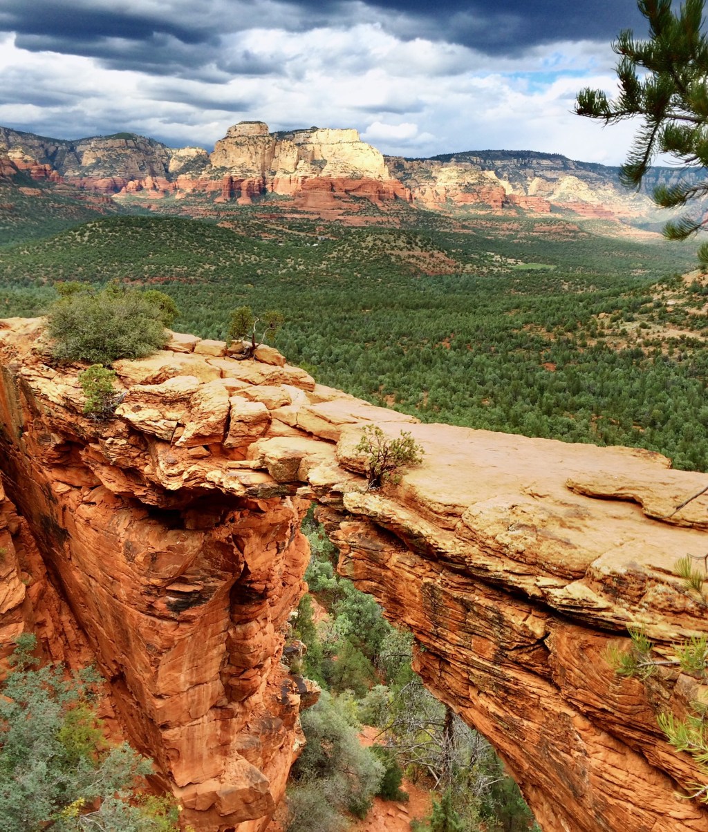 View of Devil's Bridge from the mountain side. Don't worry: IT'S NOT AS NARROW AS IT INITIALLY SEEMS! Legit, a family in front of me took pics with a four year old, and a college chick did a cartwheel. While I'm not as crazy, I was able to venture to the other side. (NOT looking down, of course). iPhone 5s. Pro HDR App